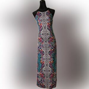 NICOLE by Nicole Miller multi colored maxi length sleeveless dress size M